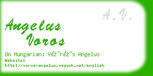 angelus voros business card